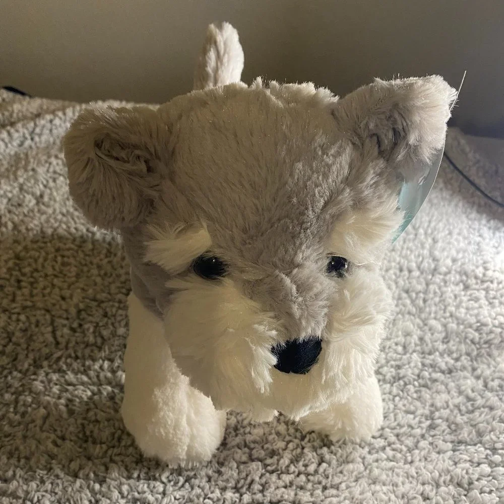 huGme Dog with “XOXO” Bandana, Stuffed Plush Puppy - Gray and White Fur NWT - Picture 4 of 7